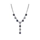 1928 Light And Dark Blue Crystal Silver-tone Y-necklace