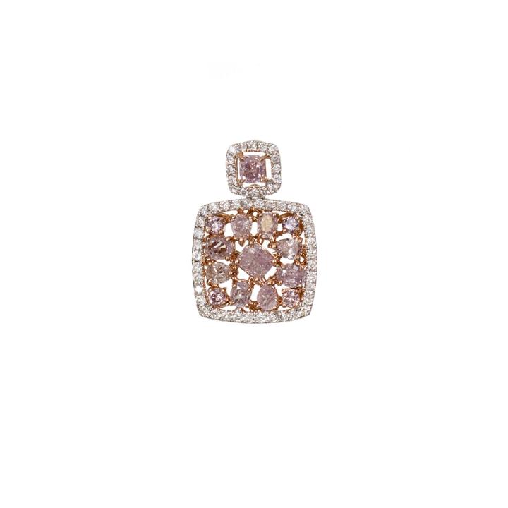 5/8 Ct. T.w. Pink Diamond Multi-shape 18k Pendant