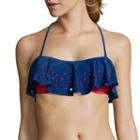 Arizona Americana Stars Lasercut Flounce Swim Top - Juniors