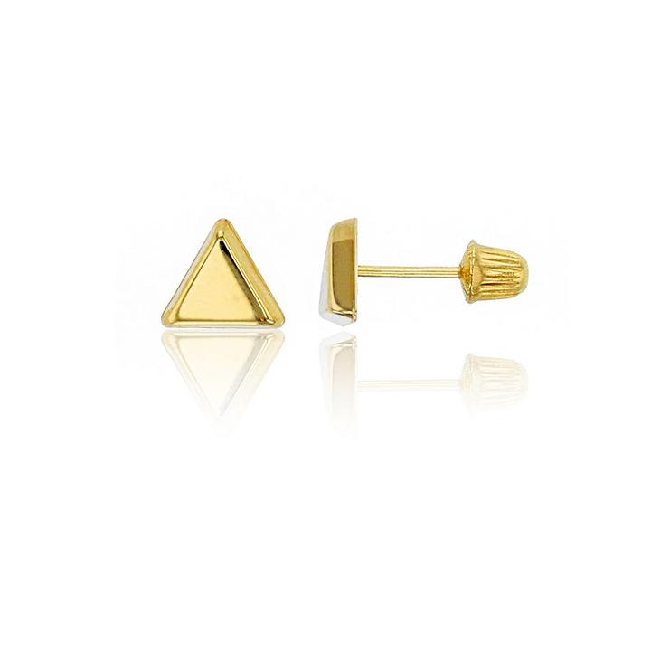 14k Gold 6mm Triangle Stud Earrings