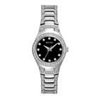 Bulova Womens Crystal-accent Stainless Steel Bracelet Watch