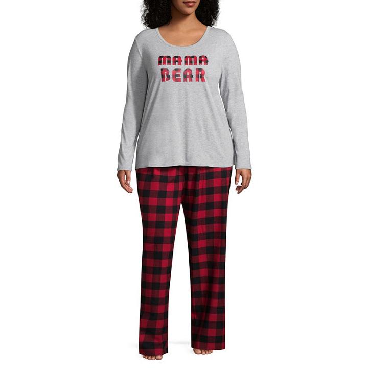 North Pole Trading Company Plaid Mama Bear 2 Piece Set -women's Plus