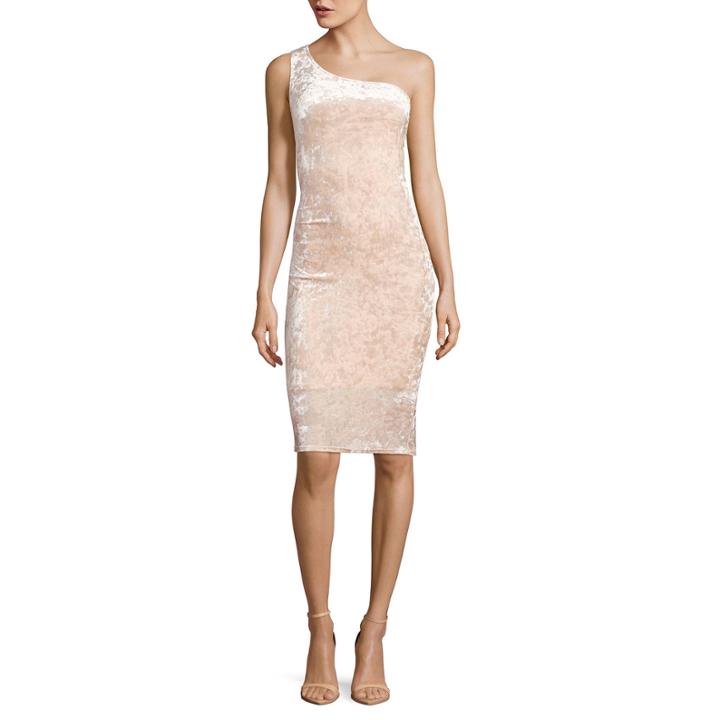 Belle + Sky Velvet One Shoulder Bodycon Dress