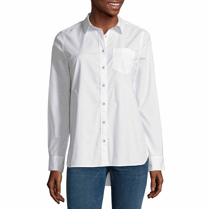 A.n.a Long Sleeve Y Neck Woven Blouse - Tall