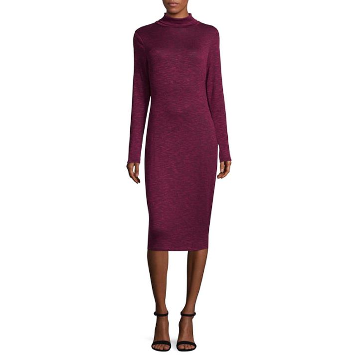 Project Runway Long Sleeve Hacci Foil Bodycon Dress
