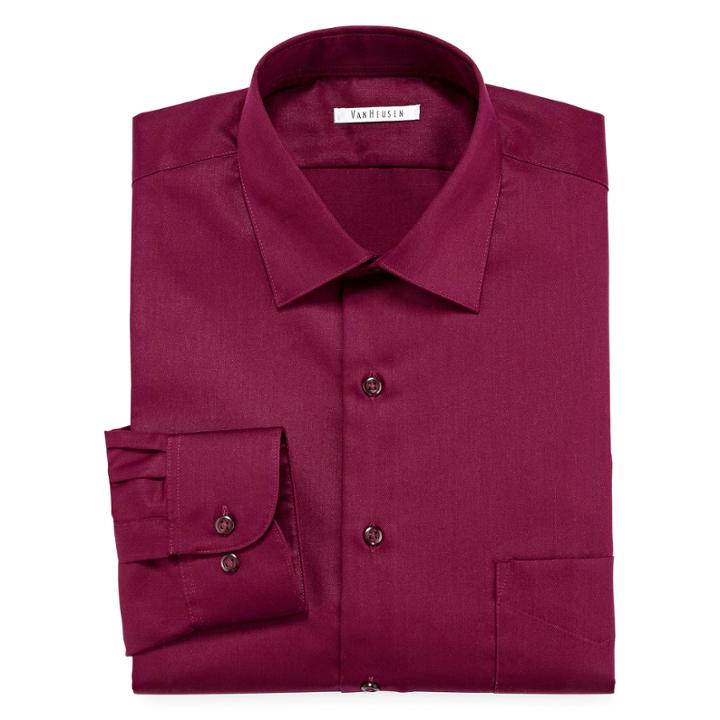 Van Heusen No-iron Lux Sateen Dress Shirt - Big And Tall