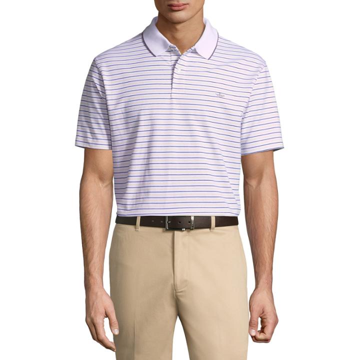 Dockers Easy Care Short Sleeve Stripe Knit Polo Shirt