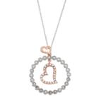 Womens 1/3 Ct. T.w. White Diamond 10k Rose Gold 10k White Gold Heart Pendant Necklace
