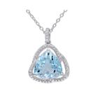 Genuine Sky Blue Topaz And Diamond-accent Pendant Necklace
