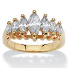 Diamonart Womens 1 1/2 Ct. T.w. Marquise White Cubic Zirconia Gold Over Brass Engagement Ring