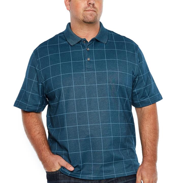 Van Heusen Long Sleeve Knit Polo Shirt Big And Tall