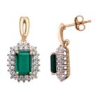 Green Emerald 14k Gold Over Silver Stud Earrings