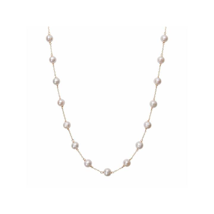 Womens Cultured Freshwater Pearl 10k Yellow Gold Strand Necklace