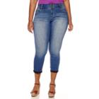 Ymi 3-button Wide Waistband Cropped Skinny Jeans - Juniors Plus
