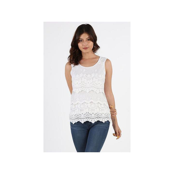 Tiered Crochet Lace Blouse