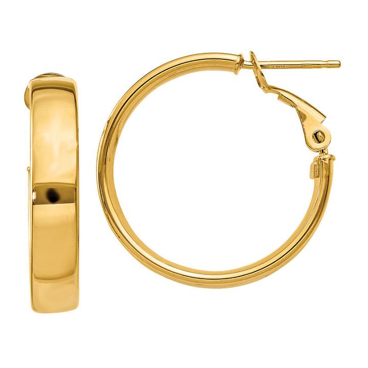 Made In Italy 14k Gold 21mm Round Hoop Earrings