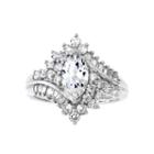 Diamonart Womens 1 3/4 Ct. T.w. Cubic Zirconia White Sterling Silver Cocktail Ring