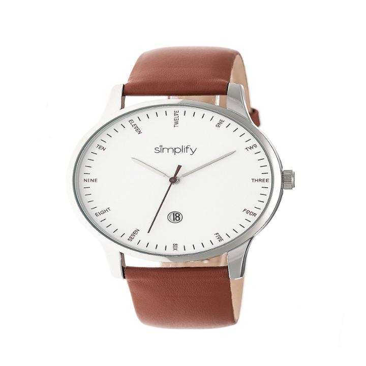 Simplify Unisex Brown Strap Watch-sim4302