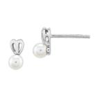 White Pearl Sterling Silver 10mm Stud Earrings
