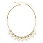 Monet Simulated Pearl And Crystal Collar Necklace
