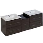 61.5-in. W Wall Mount Dawn Grey Vanity Set For 3h8-in. Drilling