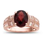Womens Genuine Garnet Brown 14k Gold Over Silver Cocktail Ring