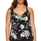 Trimshaper Floral Swim Dress Plus