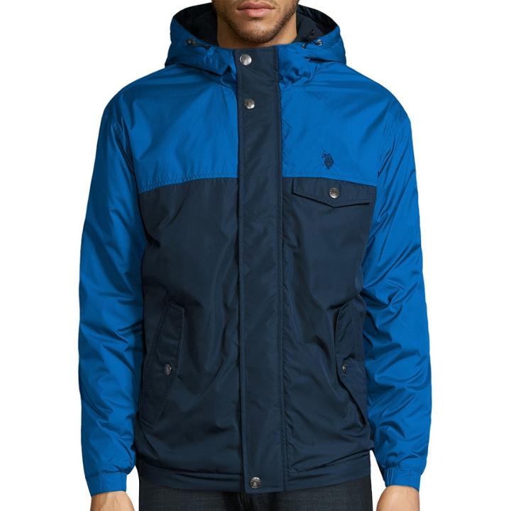 U.s. Polo Assn. Colorblock Windbreaker Jacket With Hood