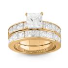 Womens 6 Ct. T.w. White Cubic Zirconia 14k Gold Over Silver Bridal Set