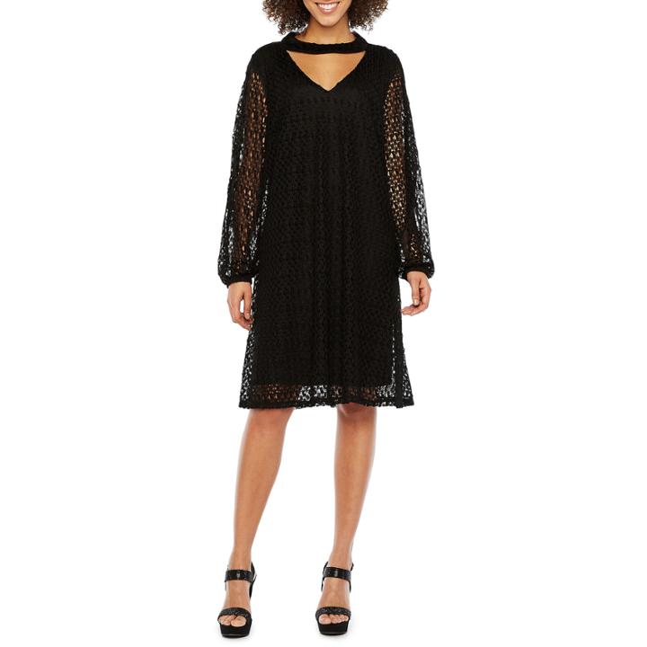 Robbie Bee Long Sleeve Shift Dress