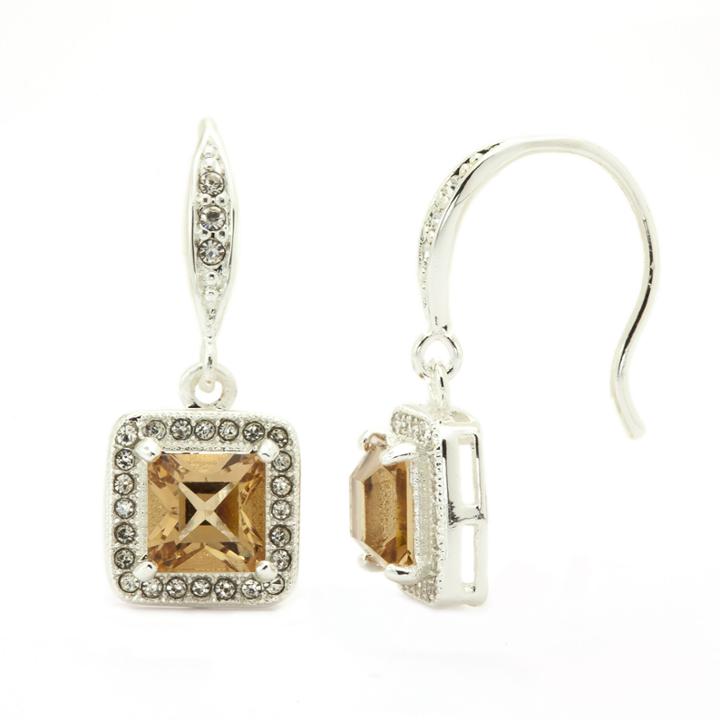 City X City Brown Crystal Stud Earrings