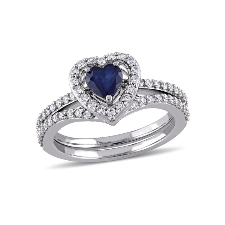 Womens 1 Ct. T.w. Blue Sapphire 10k Gold Bridal Set