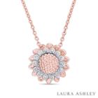 Laura Ashley Womens 1/10 Ct. T.w. White Diamond Pendant Necklace