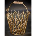 St. Croix Trading Kindwer Gilded Iron Branches Bucket With Wood Handle
