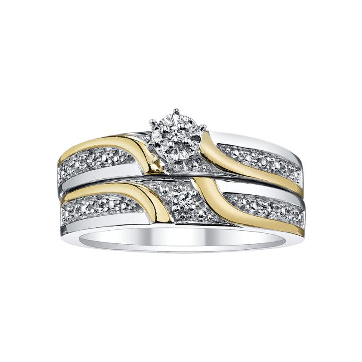 Two-tone Diamond Accent Bridal Set