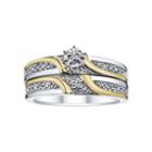 Two-tone Diamond Accent Bridal Set