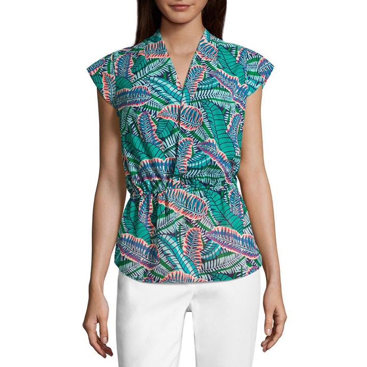 Liz Claiborne Short Sleeve Peplum Top-petites
