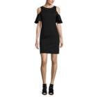 Libby Edelman Short Sleeve Cold Shoulder Bodycon Dress