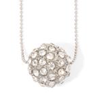 Arizona Silver-tone Crystal Ball Pendant Necklace
