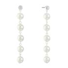 Monet Jewelry Clear Simulated Pearls Drop Earrings
