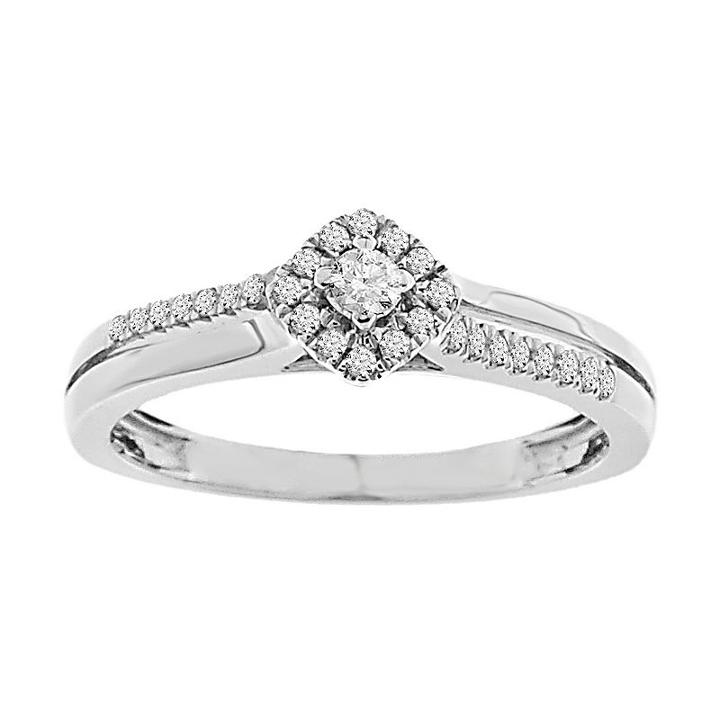 Womens 1/6 Ct. T.w. Diamond White Engagement Ring