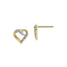 Marquise Diamond Accent 14k Yellow Gold Heart Earrings