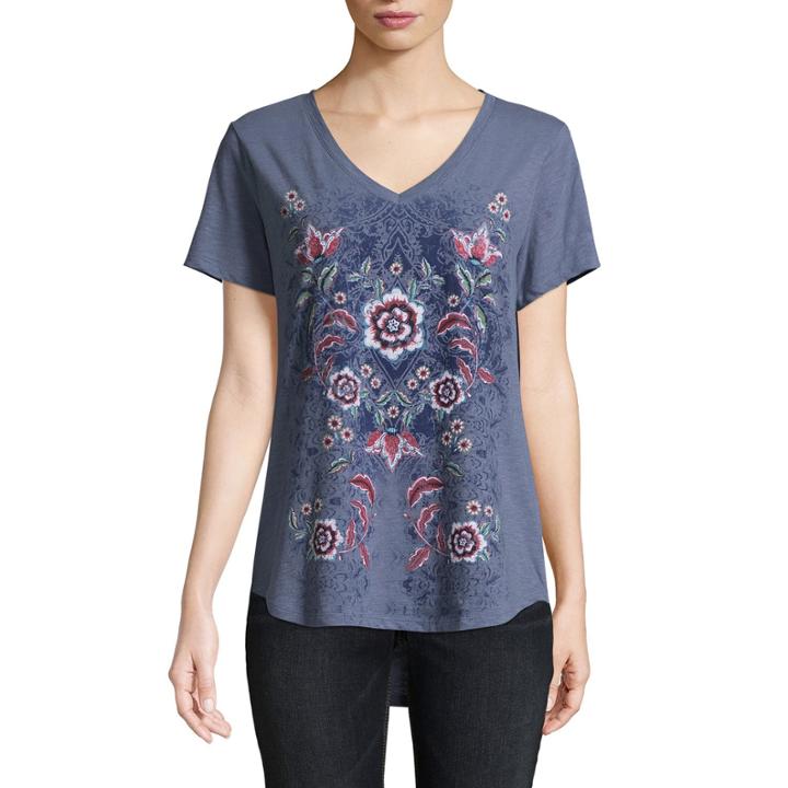 St. John's Bay Short Sleeve Round Neck T-shirt-womens