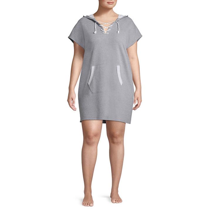 Flirtitude Short Sleeve Pattern T-shirt Dresses - Juniors Plus