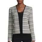 Black Label By Evan-picone Long-sleeve V-neck Stripe Jacket
