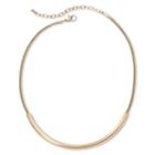 Bold Elements&trade; Polished Gold-tone Curved Bar Necklace