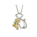 Womens 1/8 Ct. T.w. White Diamond 10k Gold Over Silver Pendant Necklace