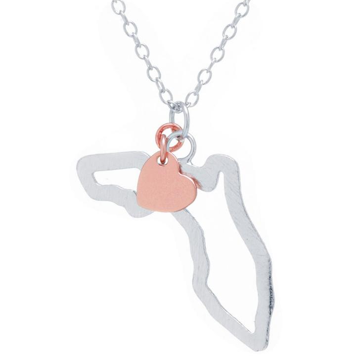 Silver Treasures Flordia State Womens Sterling Silver Pendant Necklace