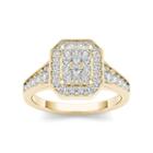 Womens 5/8 Ct. T.w. Genuine Round White Diamond 10k Gold Engagement Ring