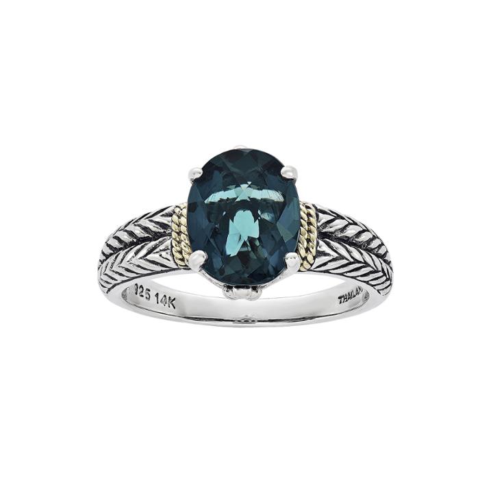 Shey Couture Genuine London Blue Topaz Sterling Silver Oval Ring